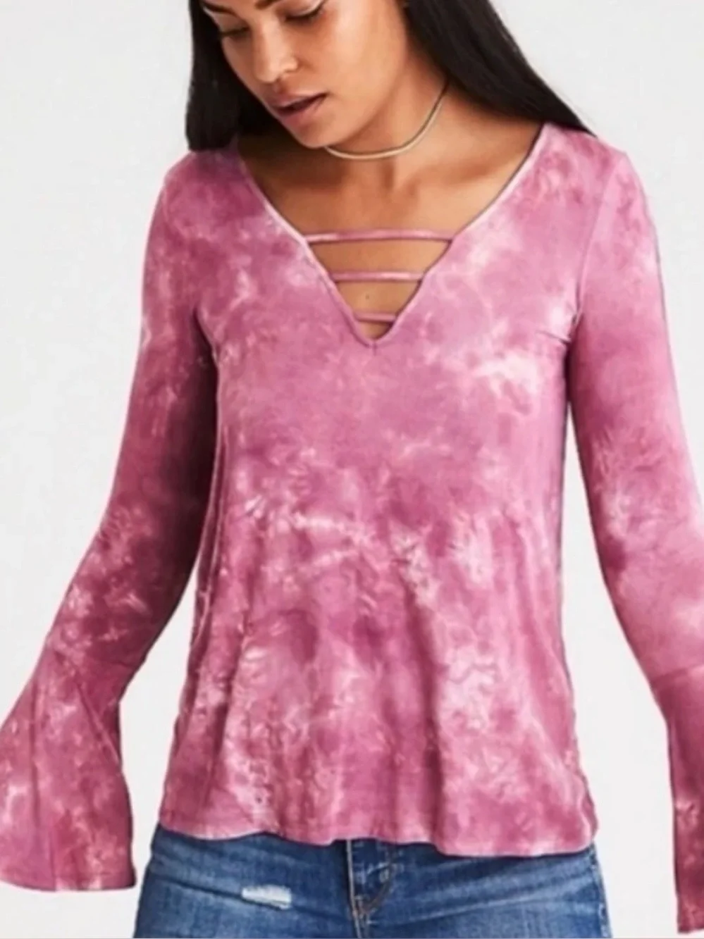 🌼Soft and Sexy American Eagle tie dyed shirt